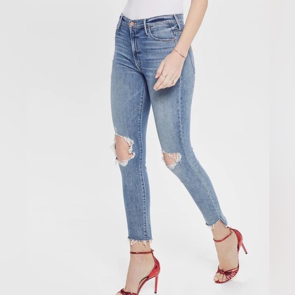 MOTHER - The Stunner Ankle Step Fray Jeans in Helter Skelter SIZE 27 Pre-owned - Picture 6 of 10